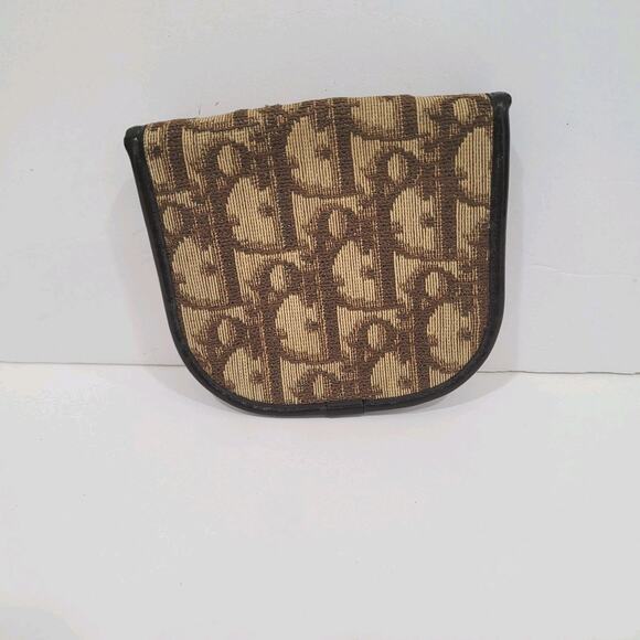 Auth Christian Dior Monogram Trotter Coin Case Brown Small Wallet Compact Retro - Picture 2 of 11